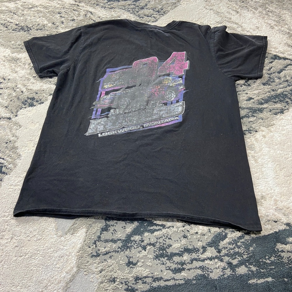 NASCAR Y2K 94 Michael Rogers Racing T Shirt Mens Large Black Graphic Tee